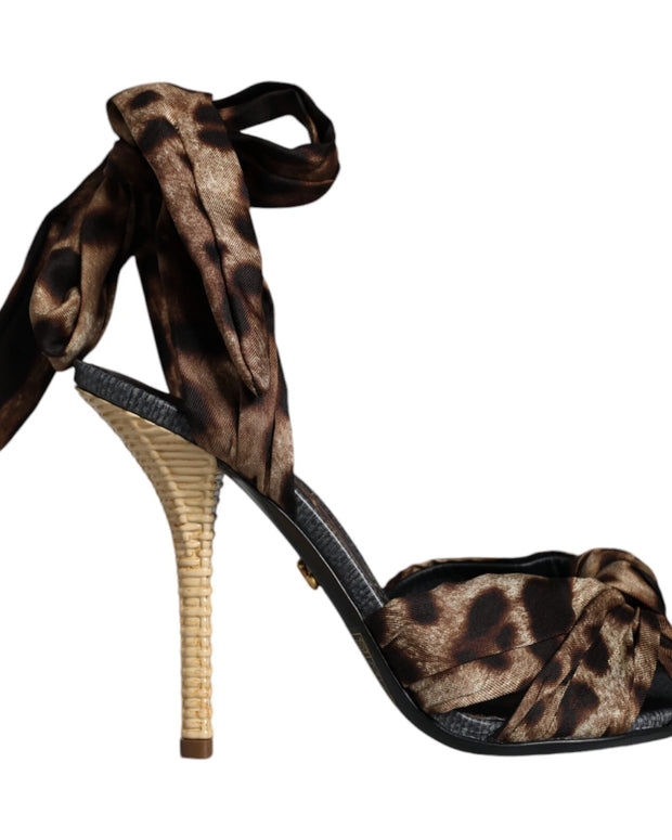 Brown Leopard Keira Heels Sandals Shoes