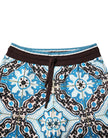 Multicolor Cotton Maiolica Print Bermuda Shorts