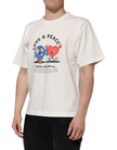 White Love Peace Cotton Men Crew Neck T-shirt