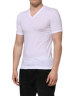 White Short Sleeves V-neck Underwear T-shirt