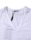 White Short Sleeves V-neck Underwear T-shirt
