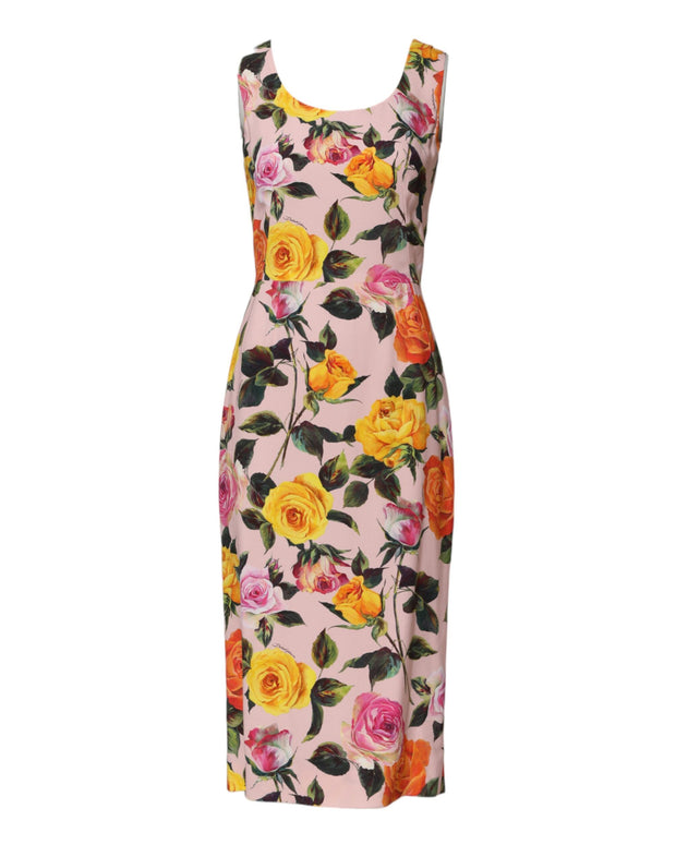 Multicolor Floral Knee Length Sheath Dress