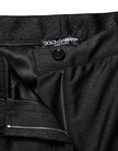 Black Viscose High Waisted Hot Pants Shorts