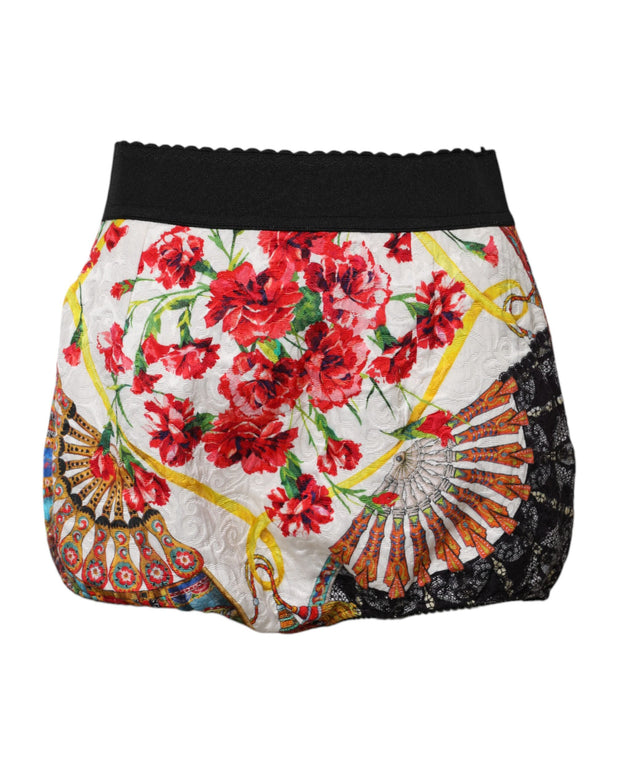 Multicolor Floral High Waist Hot Pants Shorts