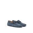 Blue Suede Leather Moccassin