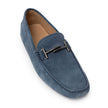Blue Suede Leather Moccassin
