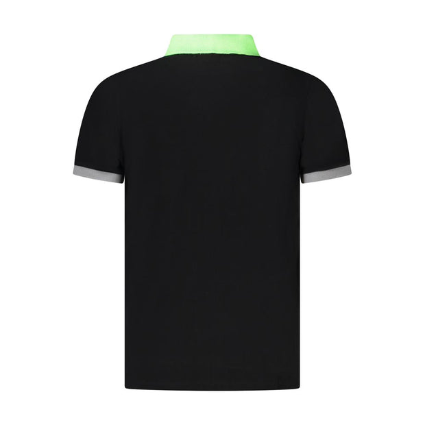 Black Cotton Men Polo Shirt