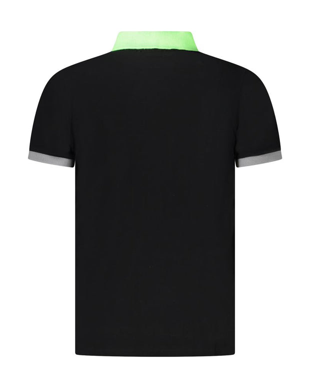 Black Cotton Men Polo Shirt