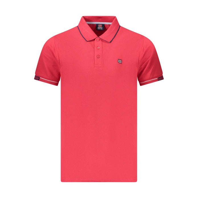 Red Cotton Men Polo Shirt