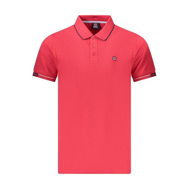 Red Cotton Men Polo Shirt