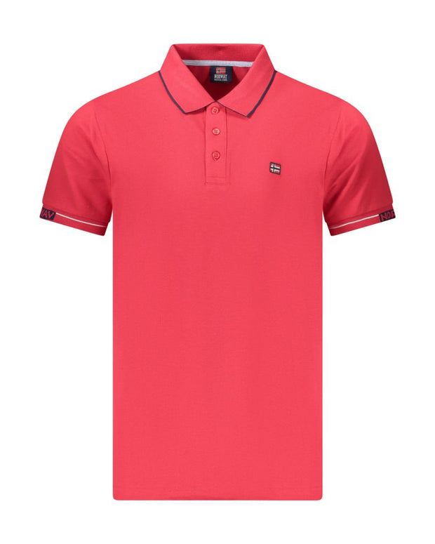 Red Cotton Men Polo Shirt
