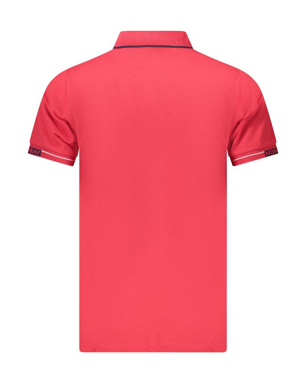 Red Cotton Men Polo Shirt