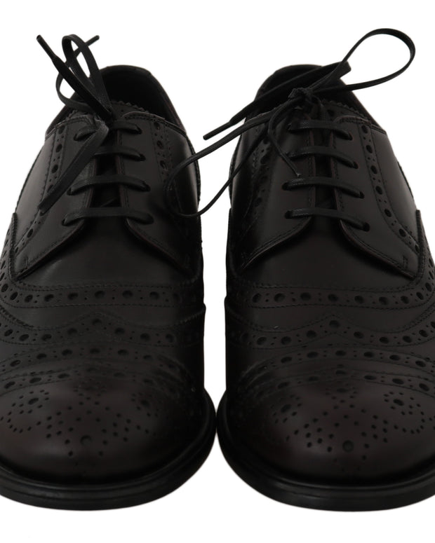 Black Leather Wingtip Oxford Dress  Shoes