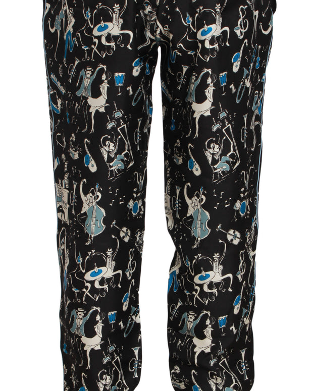 Black Musical Instrument Sleepwear Pants
