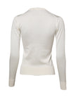 White Silk Lily Buttoned Cardigan Sweater