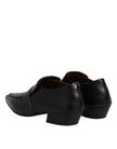 Black Soft Leather Loafer Pointed Toe Slip On Shoes