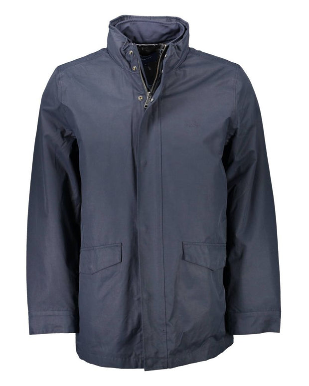 Blue Polyester Men Jacket