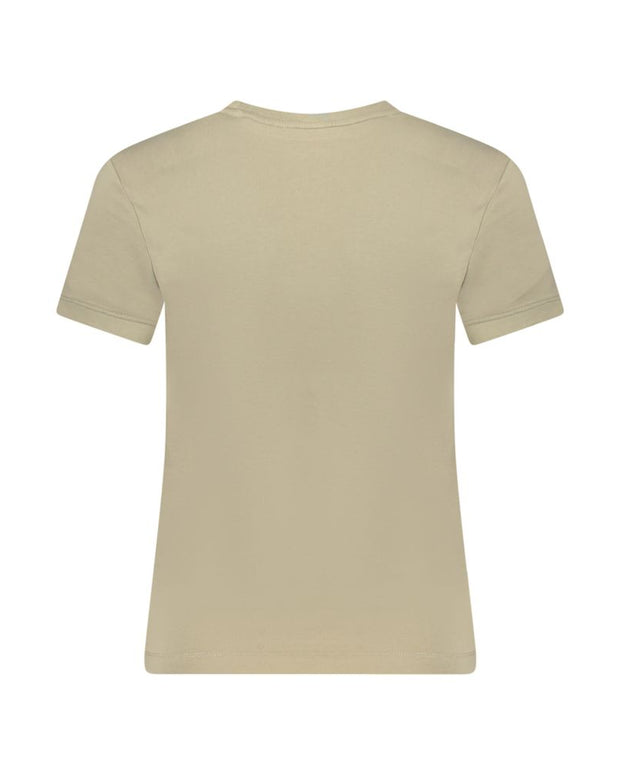 Beige Cotton Tops & T-Shirt