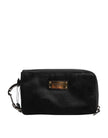 Black Nylon Logo Plaque Keyring Pouch Clutch Bag