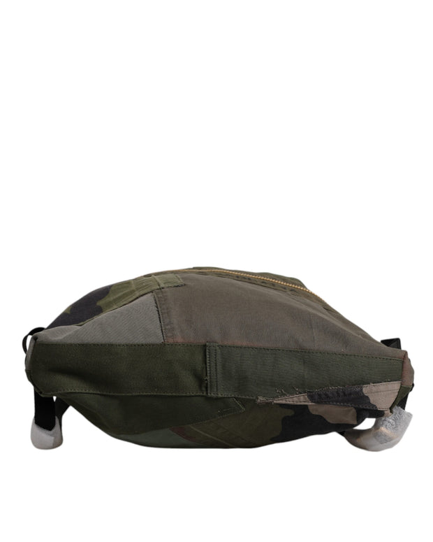 Military Green Patchwork Rucksack Backpack Bag