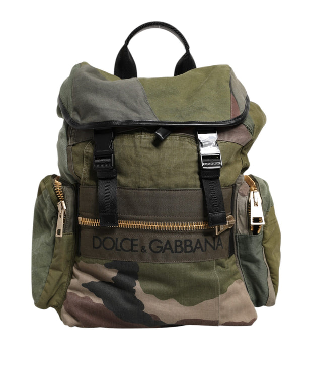 Military Green Patchwork Rucksack Backpack Bag