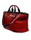 Red Nylon Hand Shoulder Duffel Travel Bag