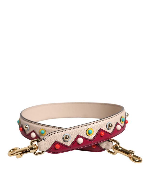 Beige Red Leather Handbag Accessory Shoulder Strap