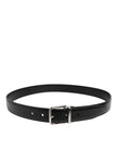 Black Classic Leather Metal Buckle Belt