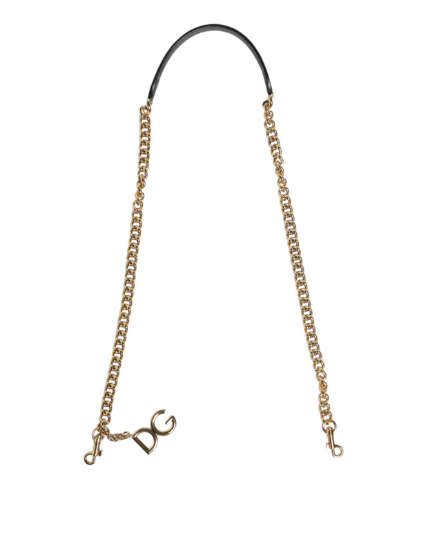 Brown Leopard Gold Brass Chain Accessory Shoulder Strap