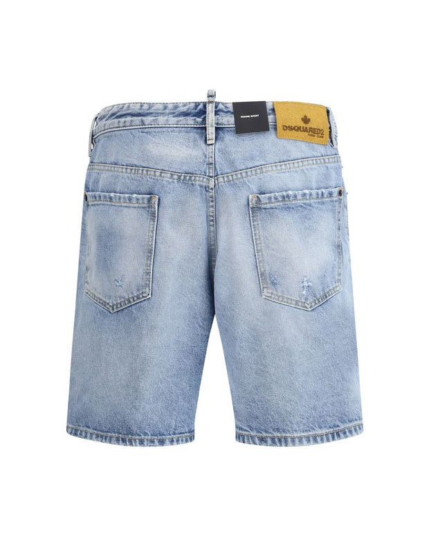 Light Blue Cotton Bermuda Shorts
