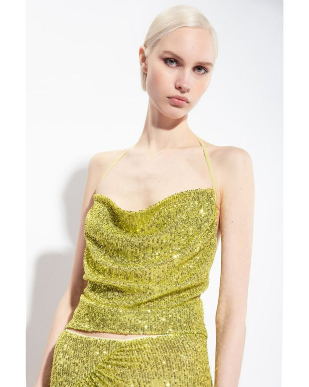 Green Polyester Tops & T-Shirt