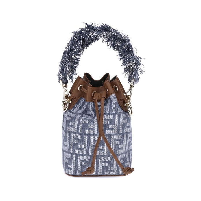 Light Blue Cotton Shoulder Bag