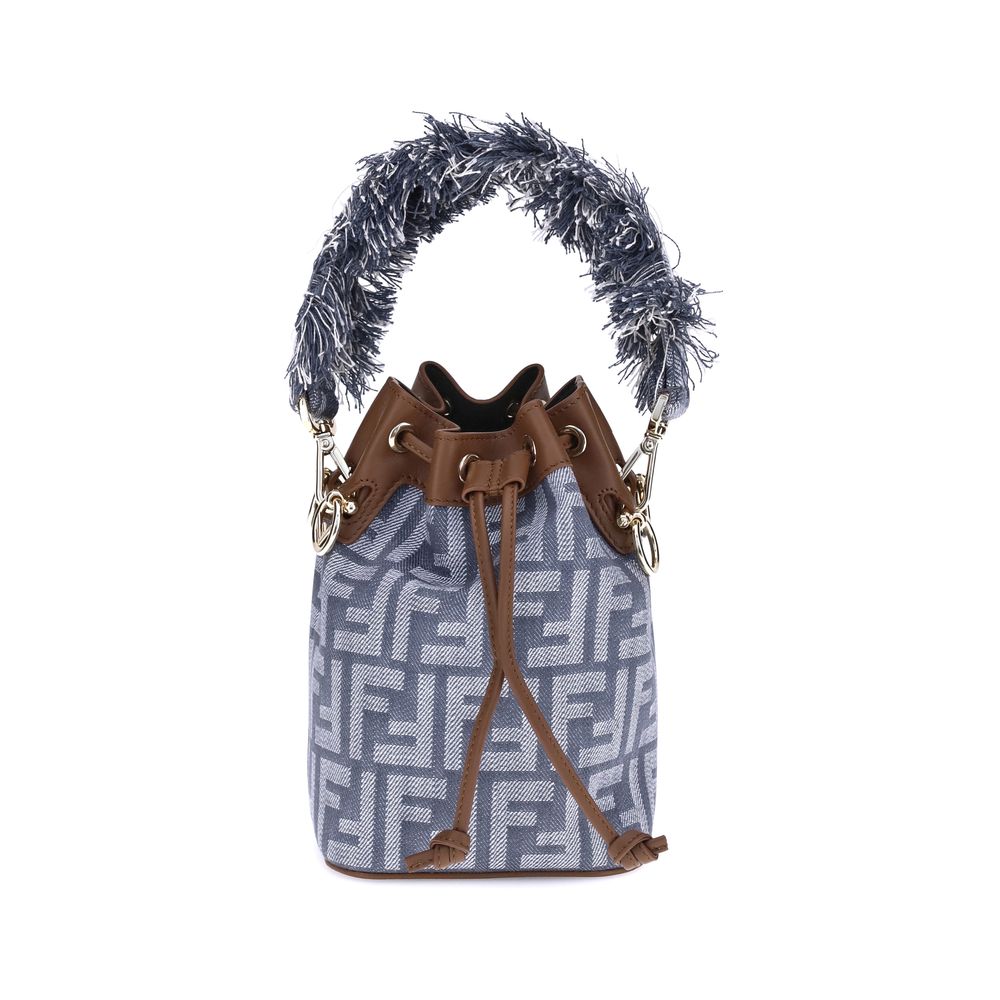 Light Blue Cotton Shoulder Bag