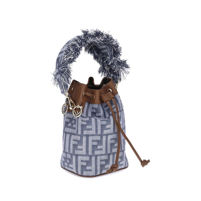 Light Blue Cotton Shoulder Bag