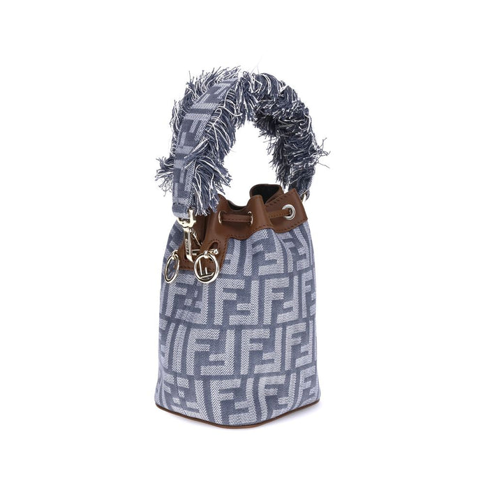 Light Blue Cotton Shoulder Bag