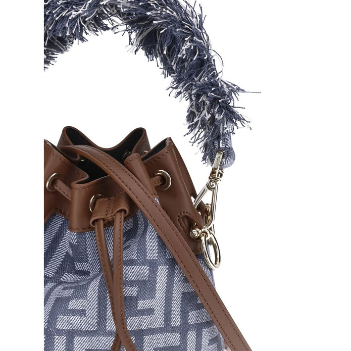 Light Blue Cotton Shoulder Bag