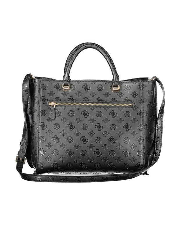 Black Polyethylene Women Handbag