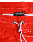 Red Nylon Drawstring Beachwear Shorts Swimwear