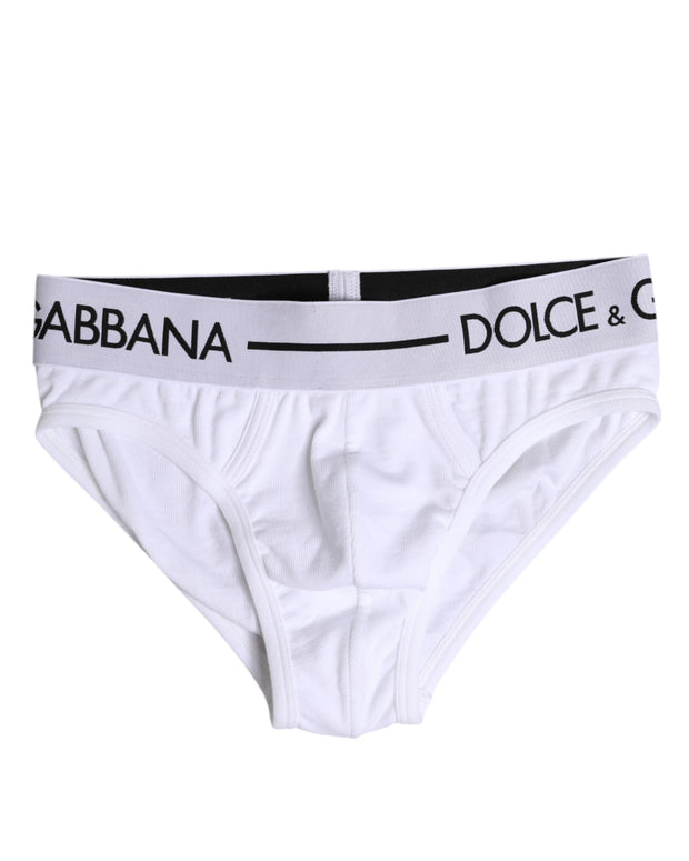 White Cotton Stretch Regular Brief Underwear