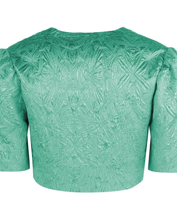 Green Polyester Women Shrug