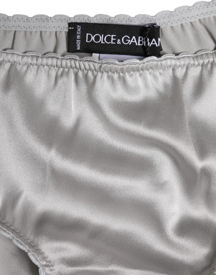 Gray Silk Stretch Bottom Low Waist Panty Underwear