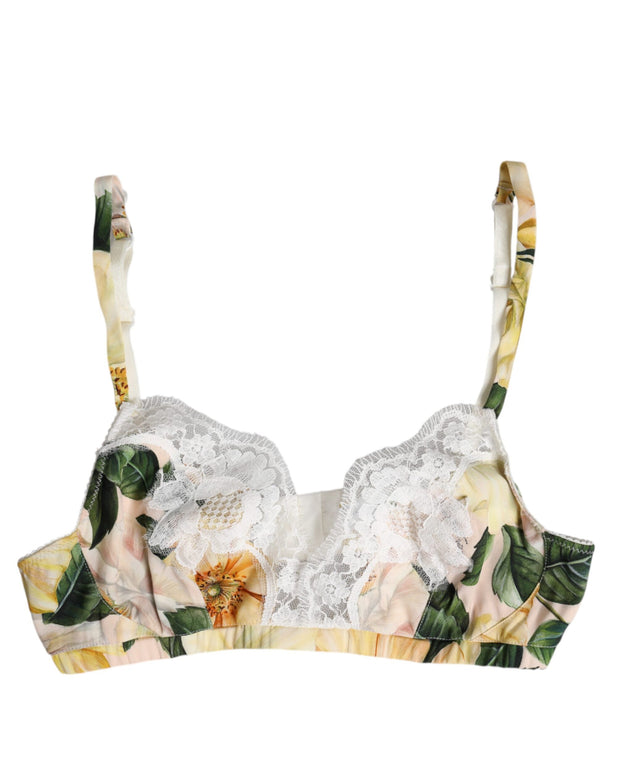 Multicolor Floral Print Non Wire Bra Underwear