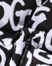 Black White DG Mania Hooded Long Coat Jacket