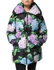 Multicolor Floral Print Puffer Quilted Jacket