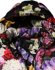 Multicolor Floral Hooded Puffer Quilted Jacket