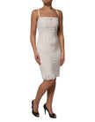 White Full Slip DG Logo Silk Dress Sleepwear