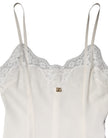 White Lace Gold DG Logo Silk Dress Sleepwear