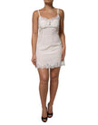 White Lace DG Logo Silk Dress Sleepwear