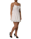 White Lace Gold DG Logo Silk Dress Sleepwear