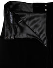 Black High Waist Fit Flared Midi Skirt
